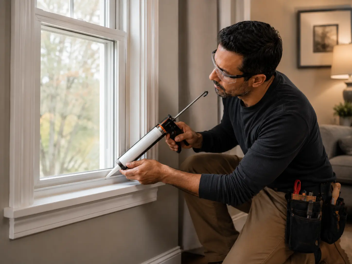Common caulking and sealing projects for bathrooms kitchens windows and trim