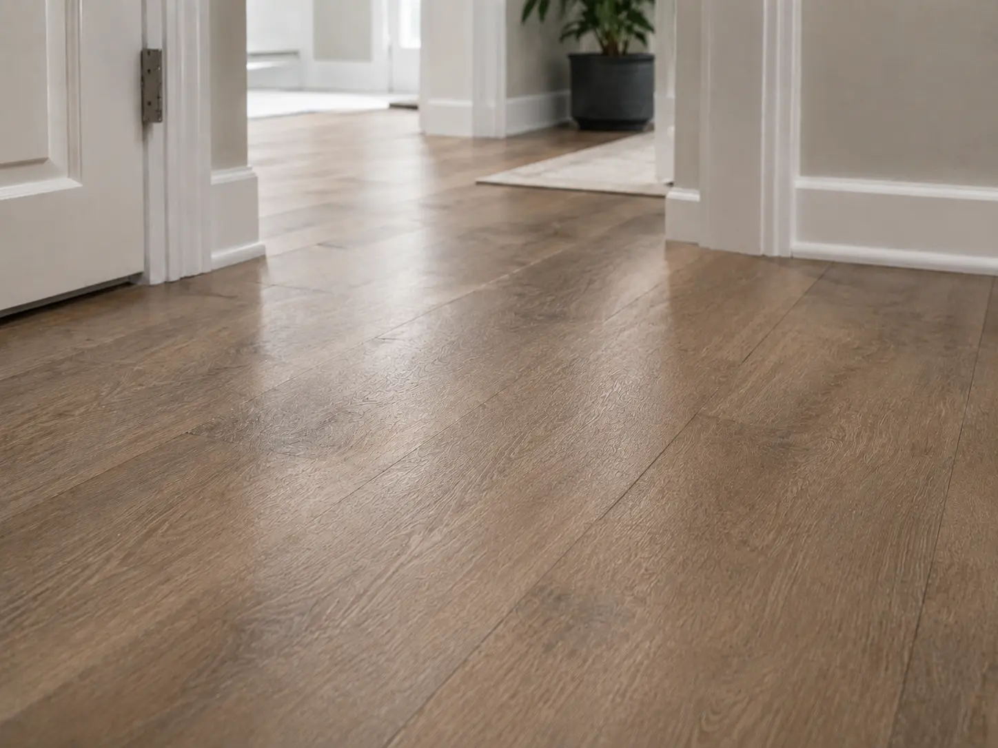 Flooring after repair with clean aligned finished surface