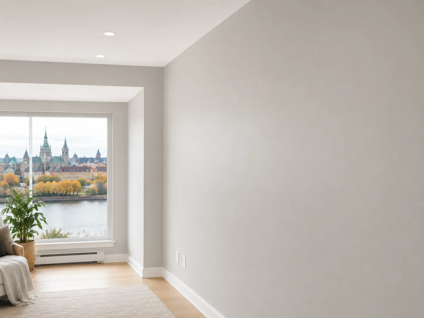 Freshly painted interior wall with smooth clean finish